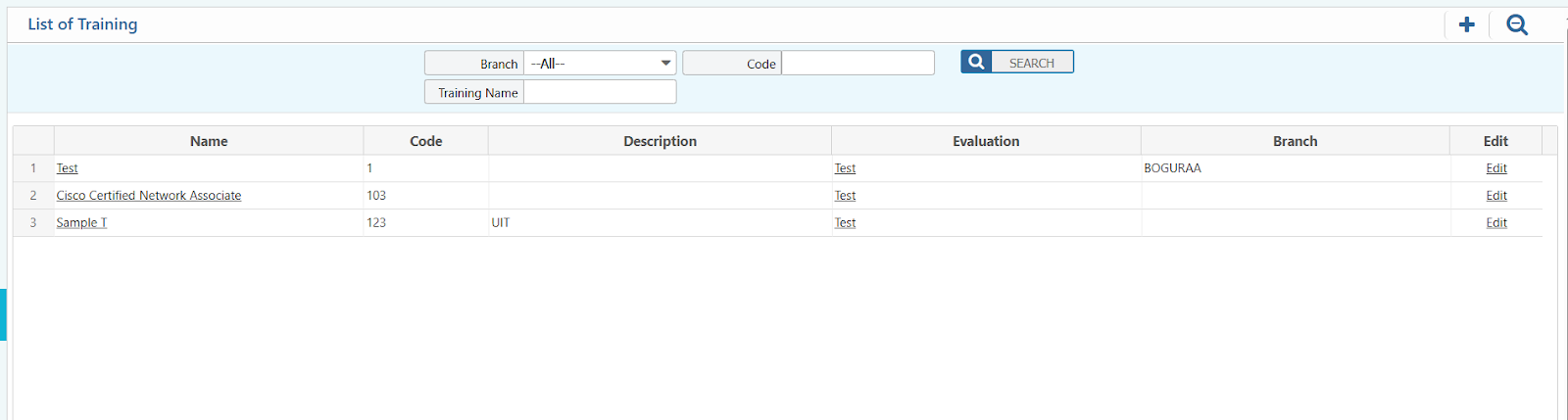 Training Schedule Management